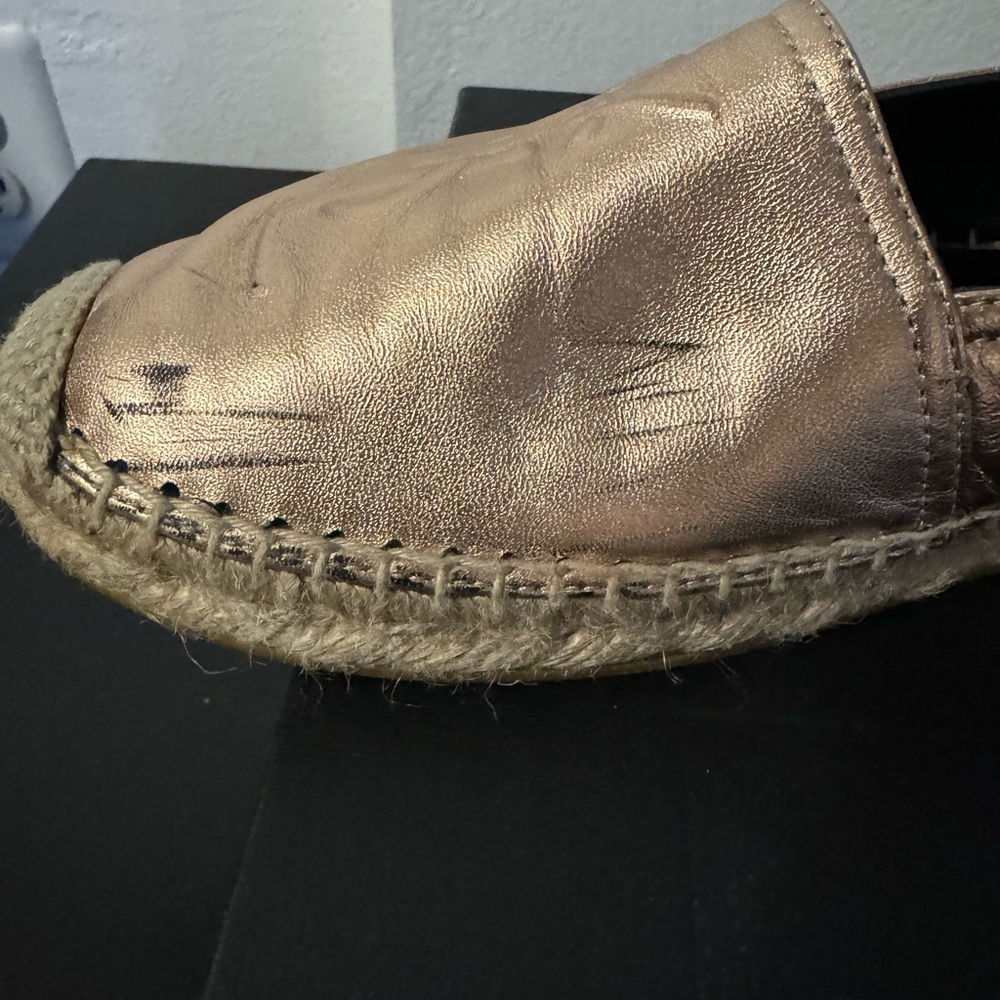 Saint Laurent Logo Metallic espadrilles - Color Rose Metal Blush - Picture 3 of 9